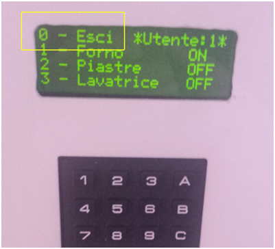 Terminale controllo-comando logout
